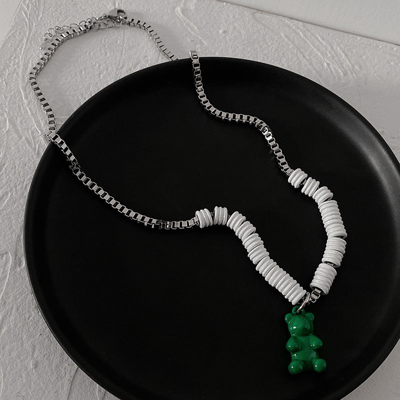 Collar De Oso Verde De Acero Inoxidable al por mayor